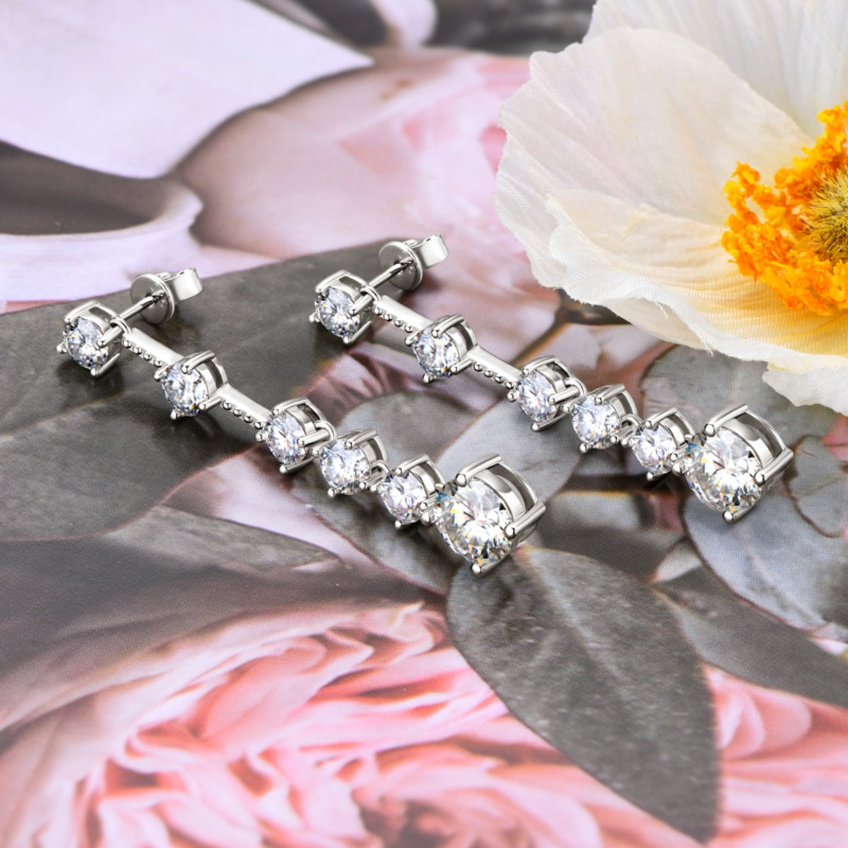 Cascade Falls Earrings 4K Moissanite 925 Sterling Silver
