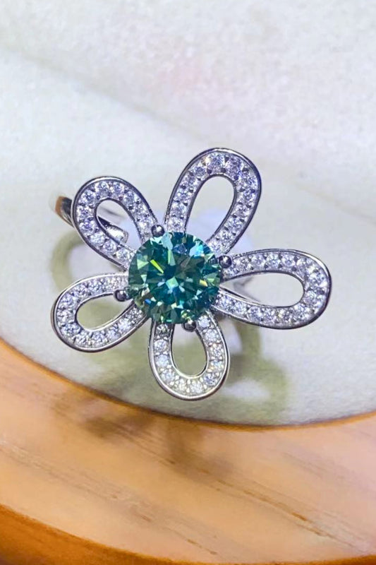 Bella Blossom Moissanite Flower Shape Open Ring