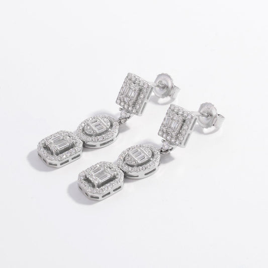 Tiffani Inlaid Zircon Earrings in 925 Sterling Silver