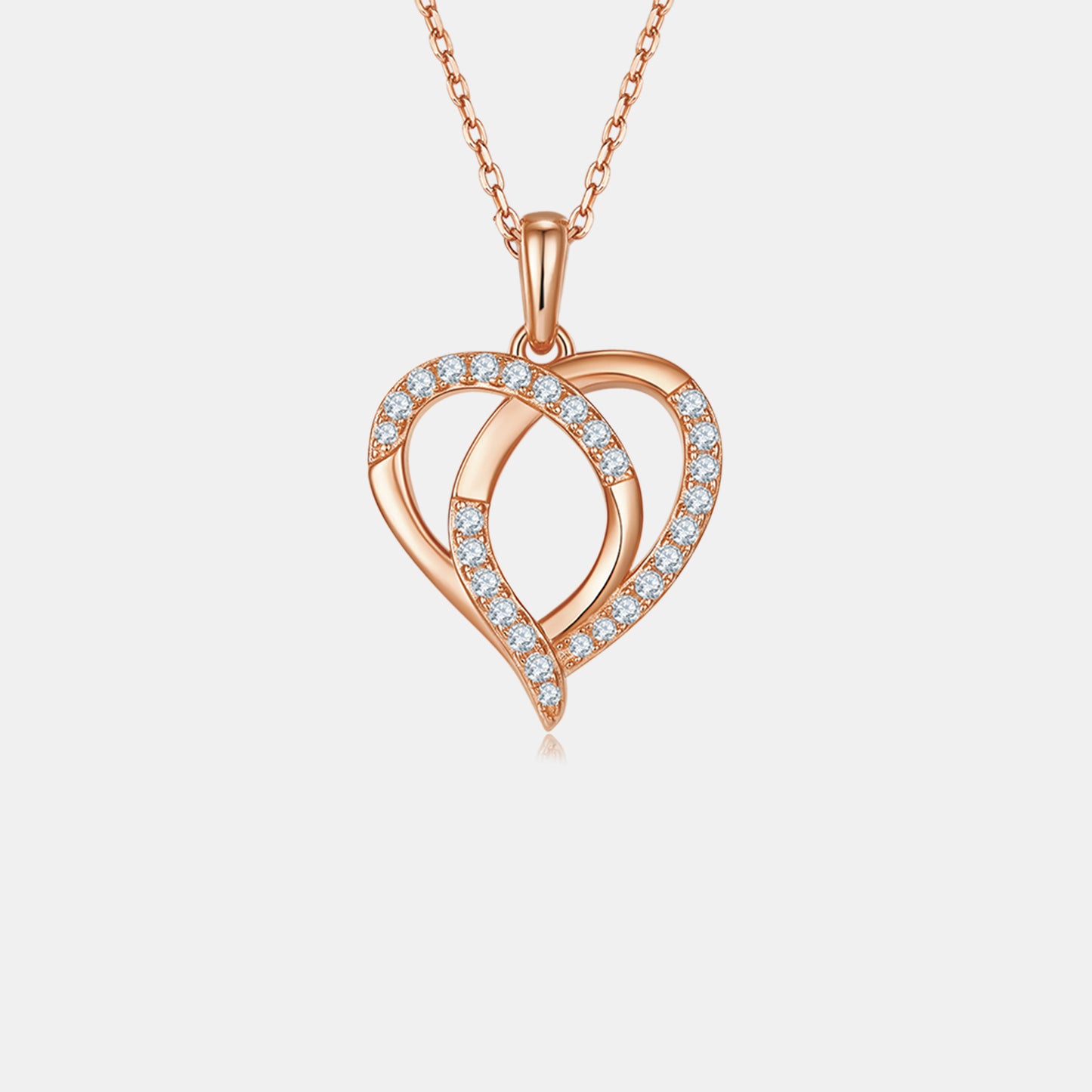 Interlocking Heart Pendant Moissanite Necklace