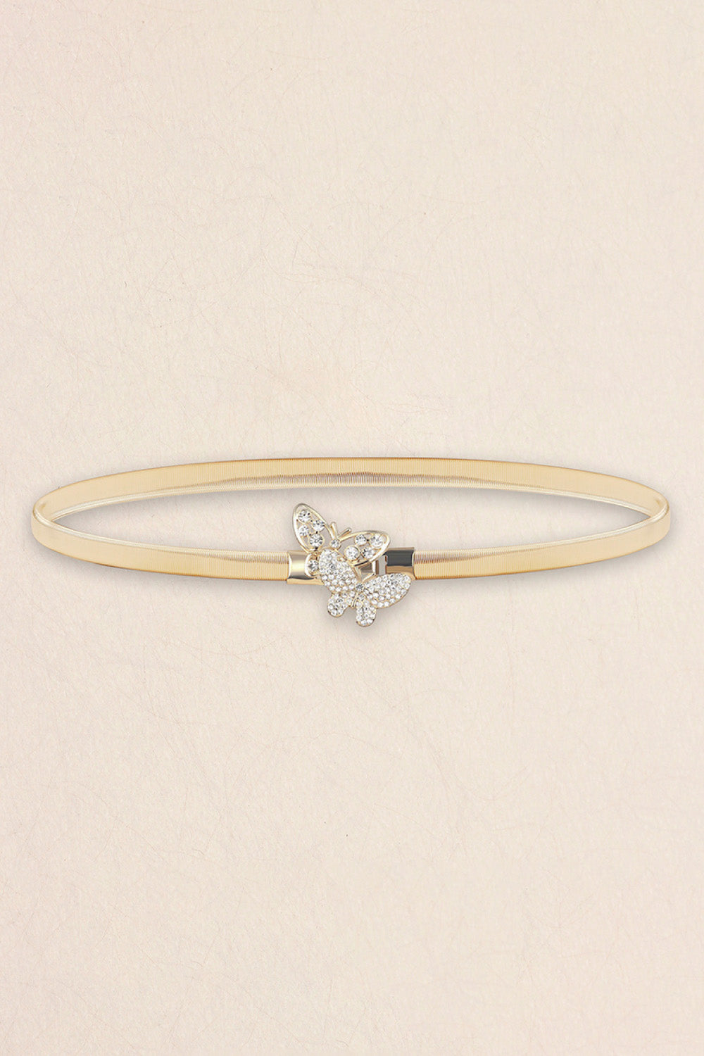 Mariposa & Rhinestone  Elastic Metal Belt