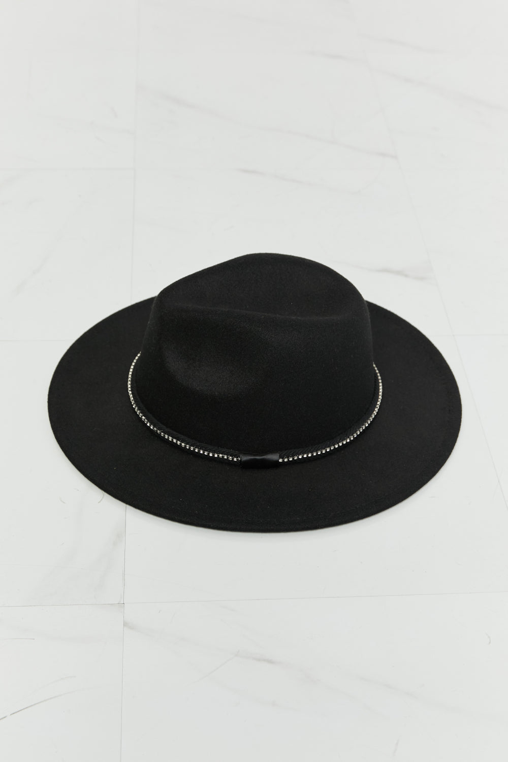 Ebony & Rhinestone Fedora Hat