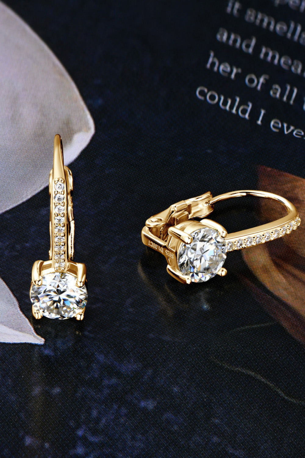 Round Cut 2 Carat Moissanite 925 Sterling Silver Drop Earrings