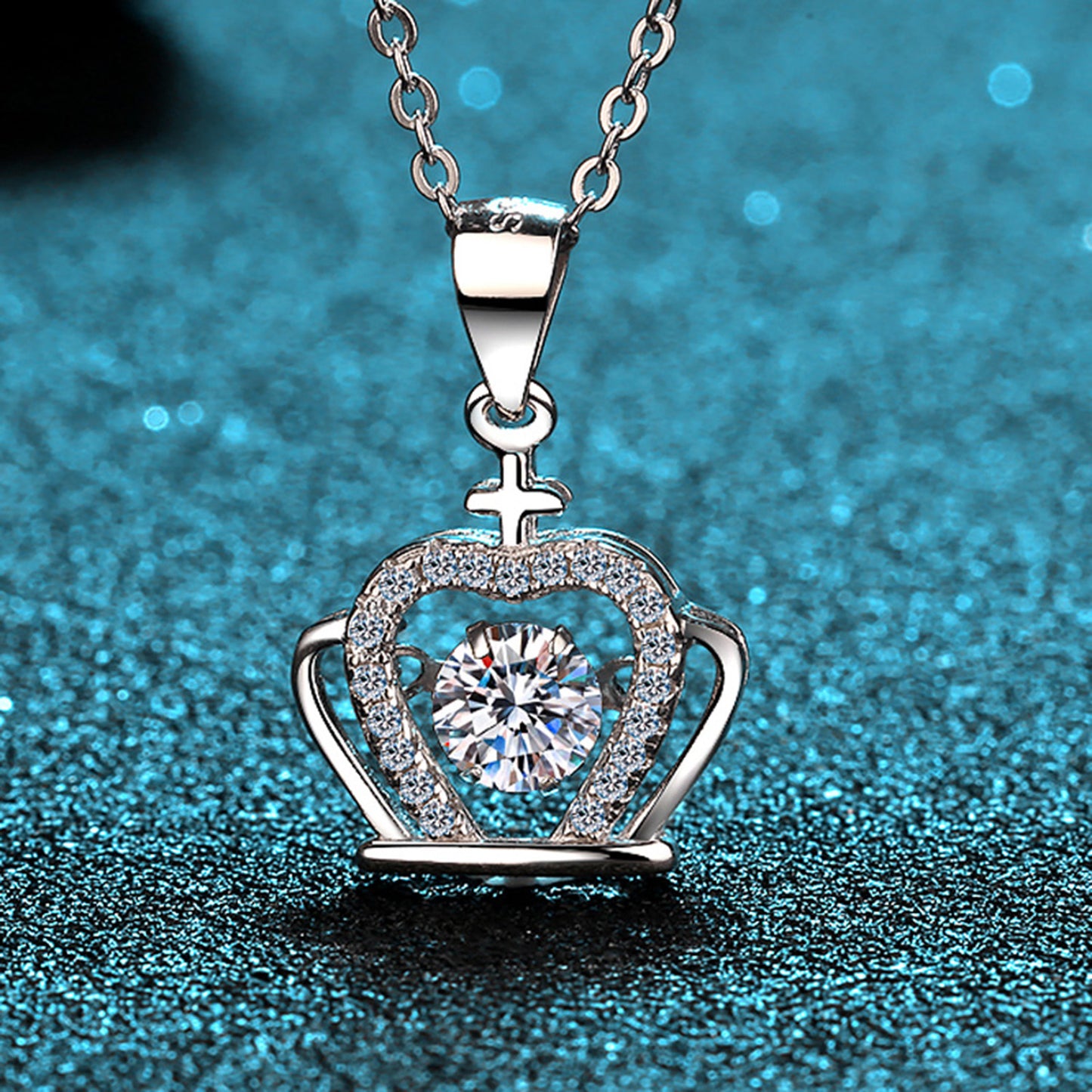 The Queen's Crown Pendant Necklace in 925 Sterling Silver