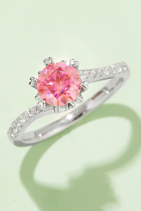 Sunny Tones 1 Carat Moissanite 925 Sterling Silver Ring