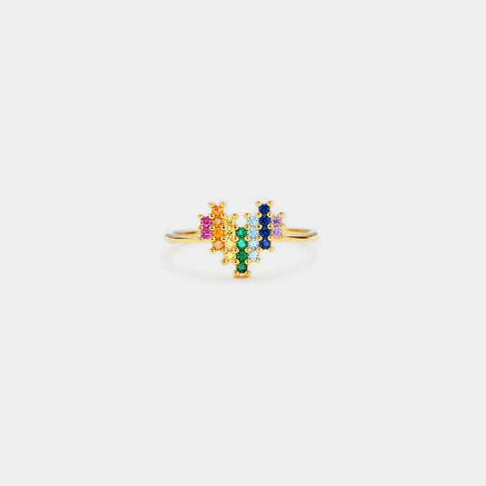 Rainbow of Love Zircon S925 Ring
