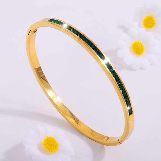 Charm & Dazzle Crystal Hinged Bangle Bracelet