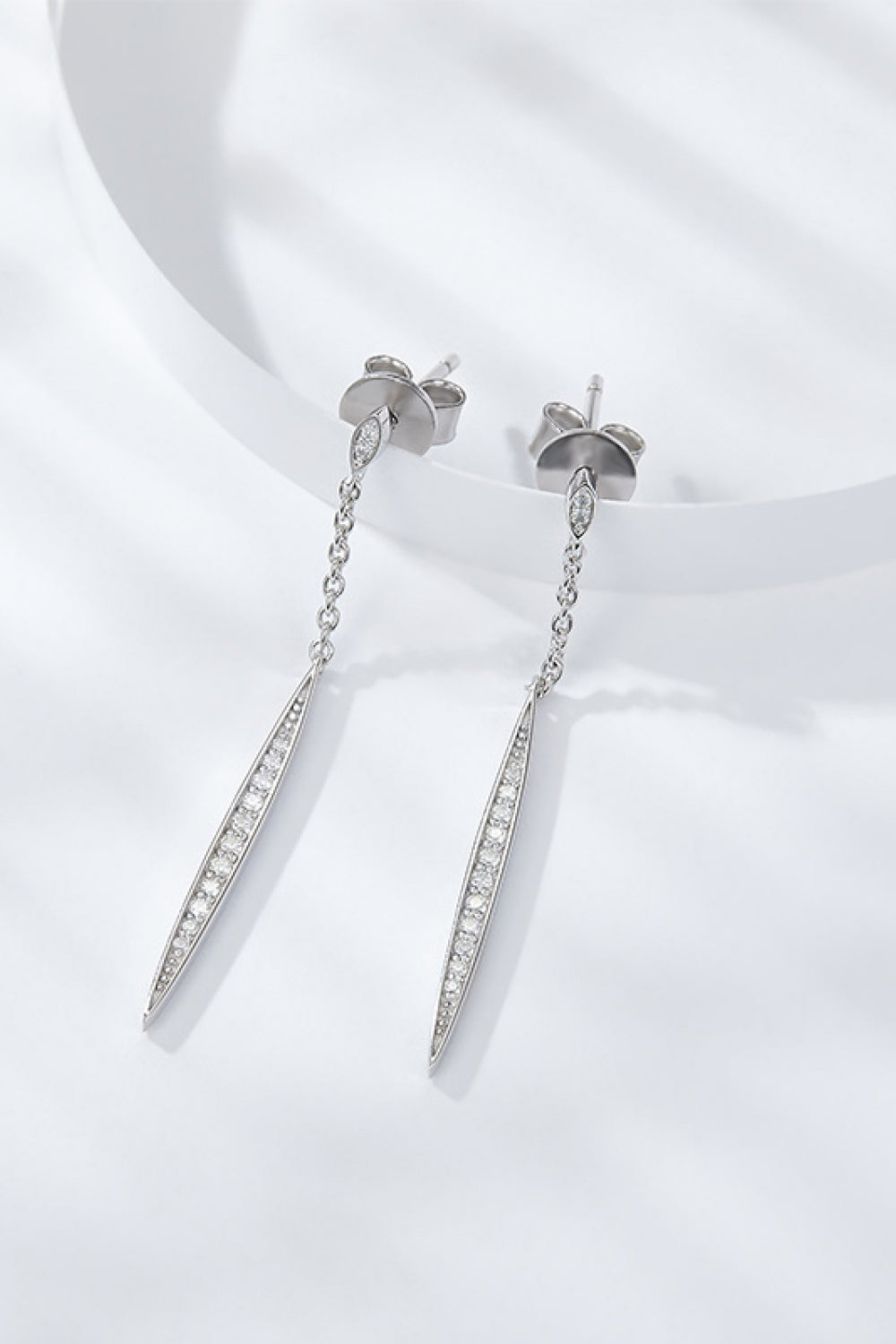 Dramatic Drop Moissanite 925 Sterling Silver Earrings