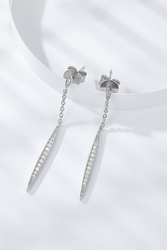 Dramatic Drop Moissanite 925 Sterling Silver Earrings