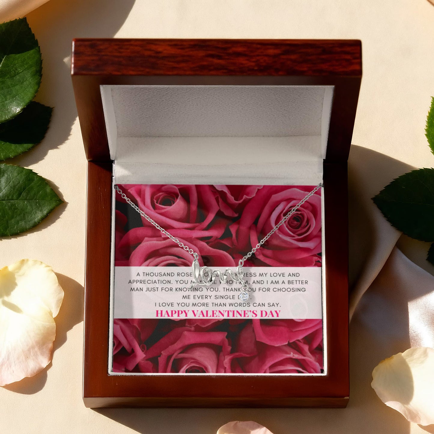 Love Script Signature Necklace | A thousand roses couldn't express my love | Valentine's Day Message