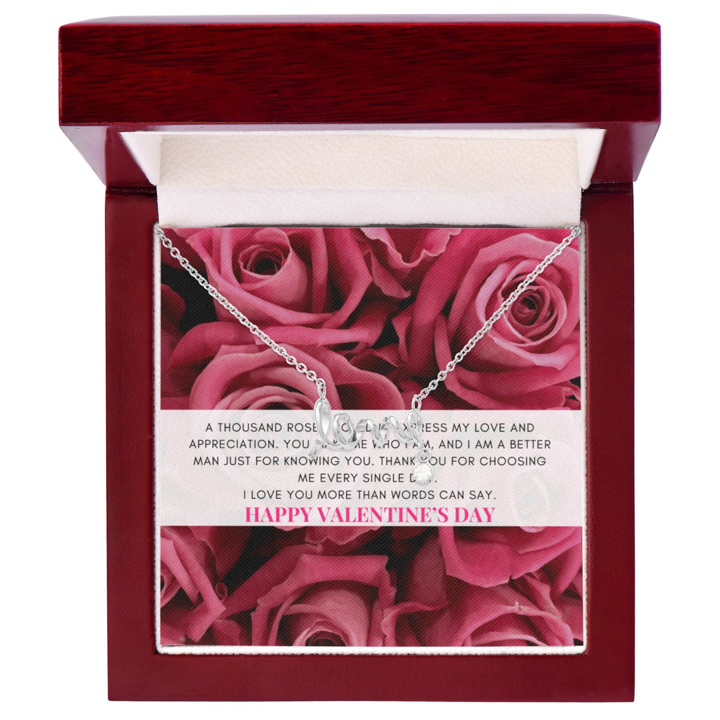 Love Script Signature Necklace | A thousand roses couldn't express my love | Valentine's Day Message