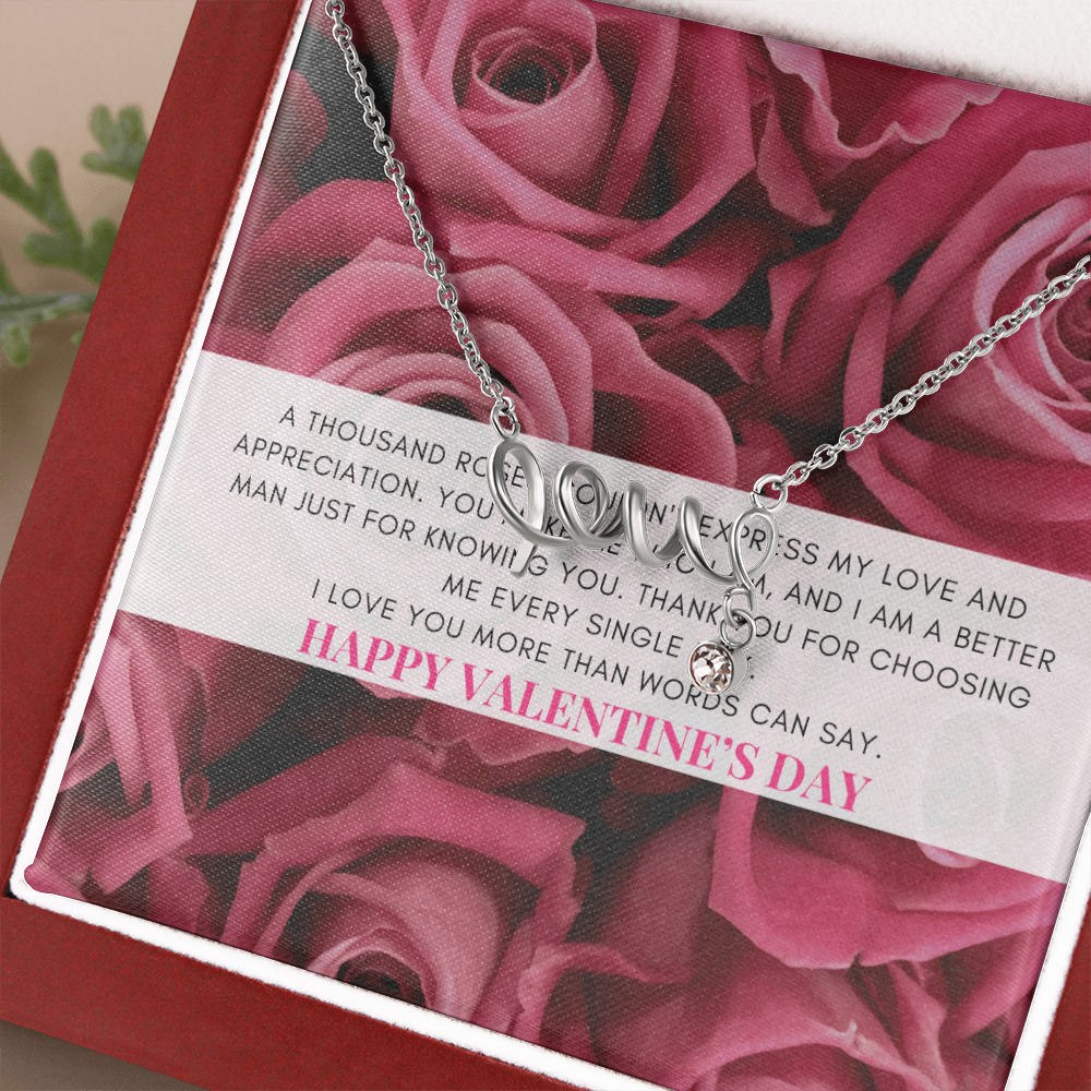 Love Script Signature Necklace | A thousand roses couldn't express my love | Valentine's Day Message