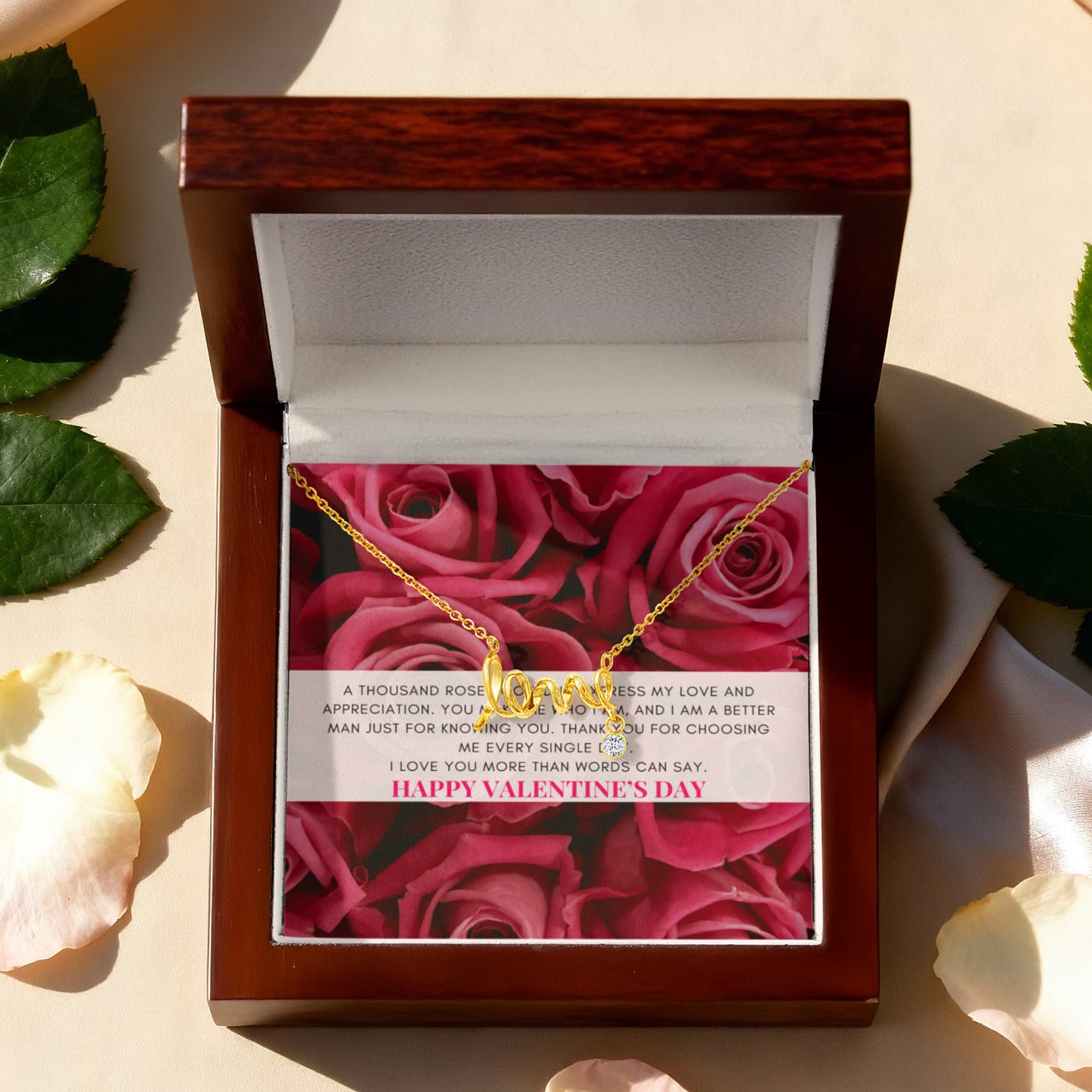 Love Script Signature Necklace | A thousand roses couldn't express my love | Valentine's Day Message