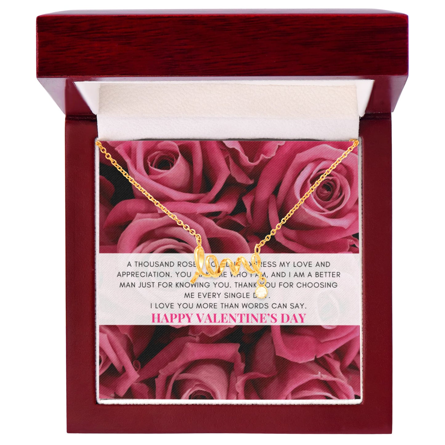 Love Script Signature Necklace | A thousand roses couldn't express my love | Valentine's Day Message