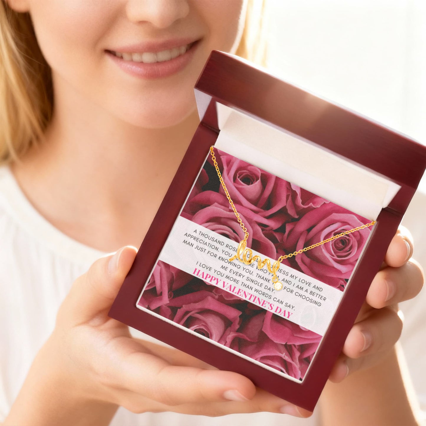 Love Script Signature Necklace | A thousand roses couldn't express my love | Valentine's Day Message