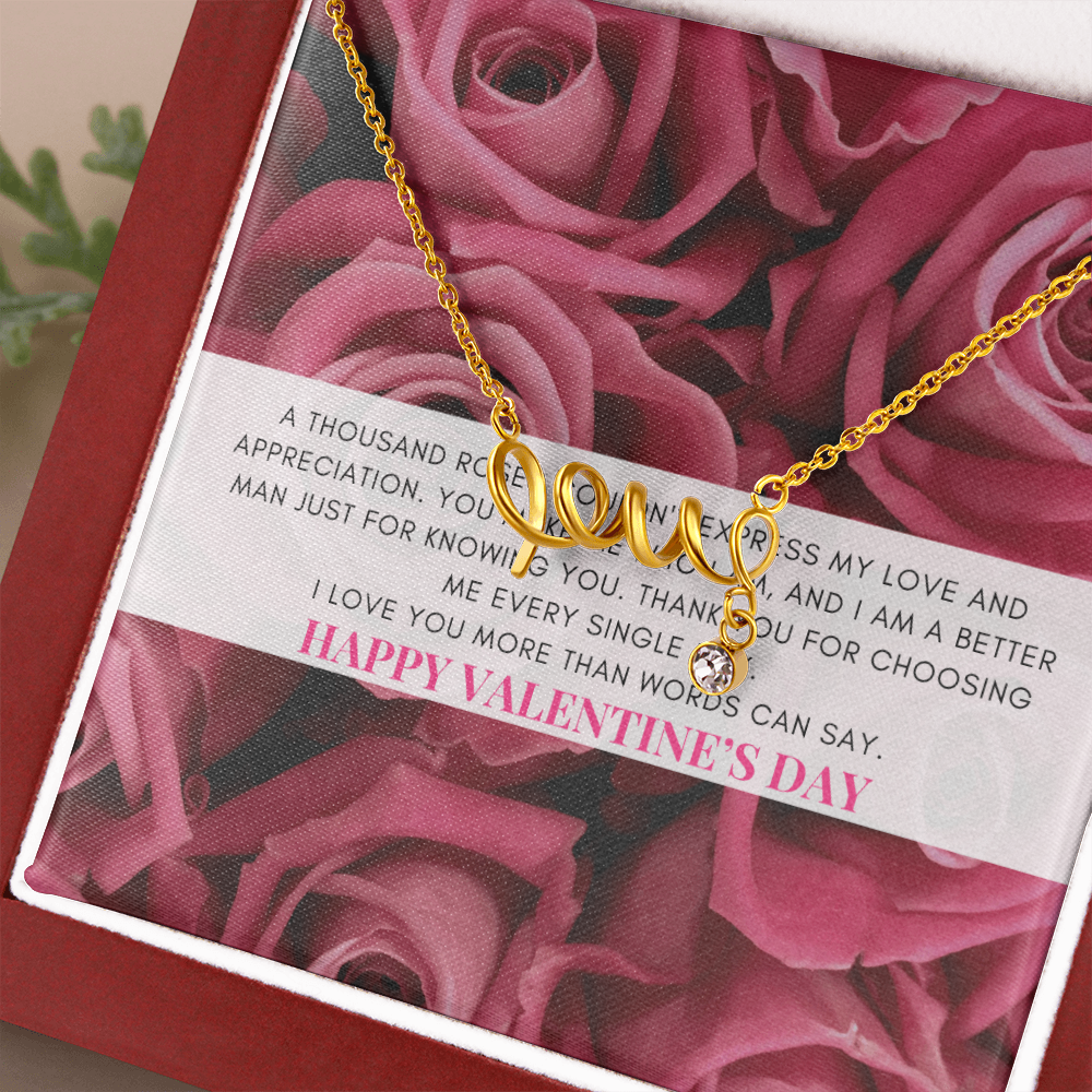 Love Script Signature Necklace | A thousand roses couldn't express my love | Valentine's Day Message