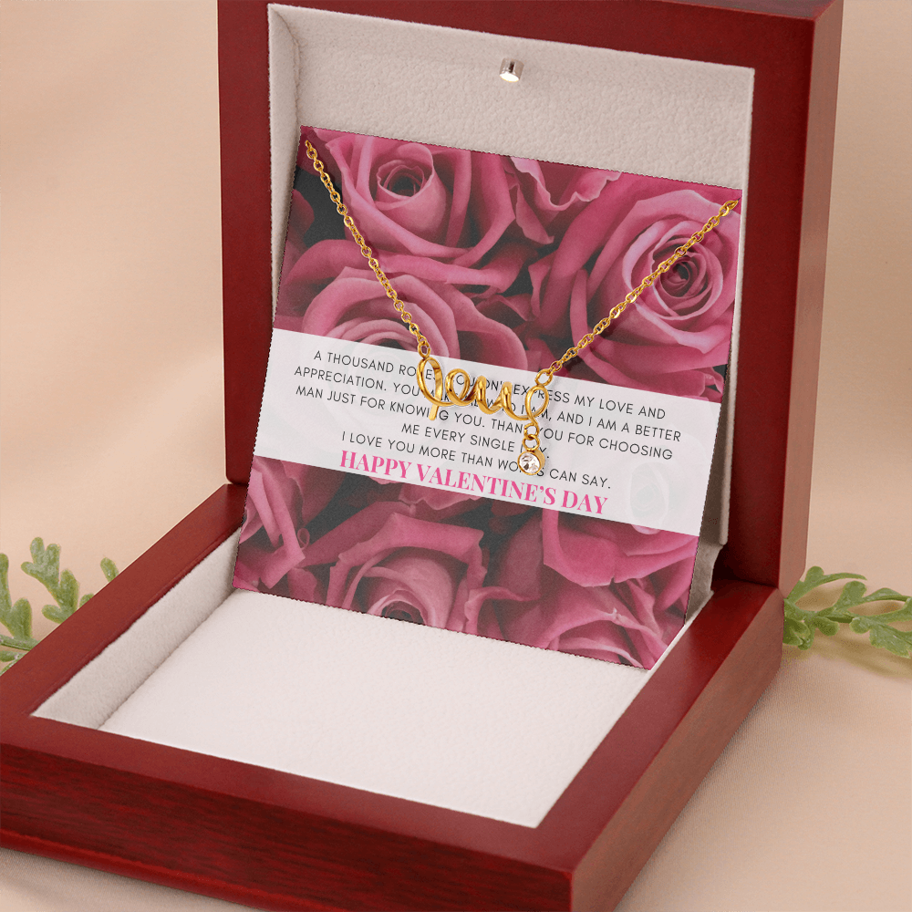 Love Script Signature Necklace | A thousand roses couldn't express my love | Valentine's Day Message