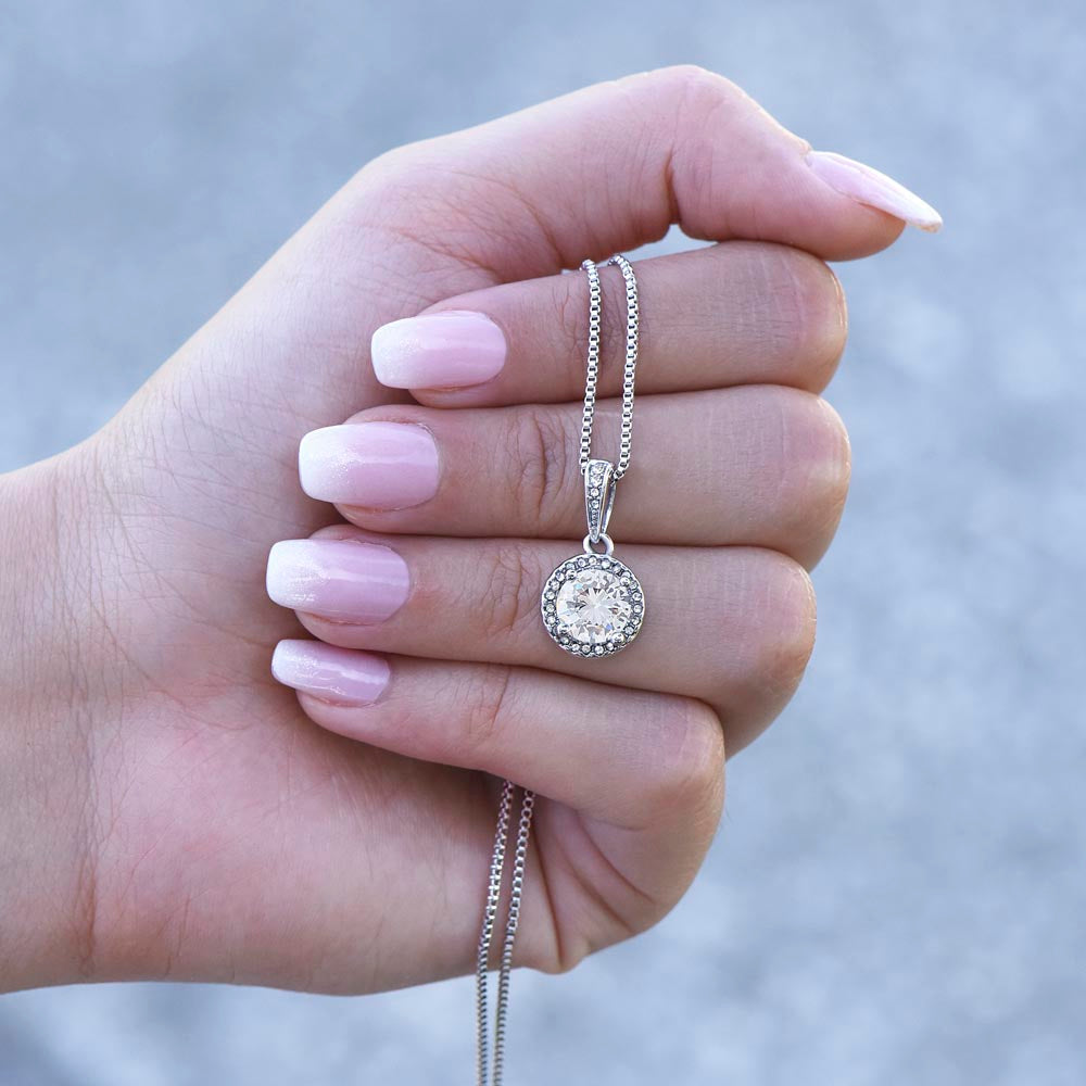 Anniversary Message Card Jewelry Gift | Gift for Her Husband to Wife Appreciation | Cushion Cut Pendant Necklace