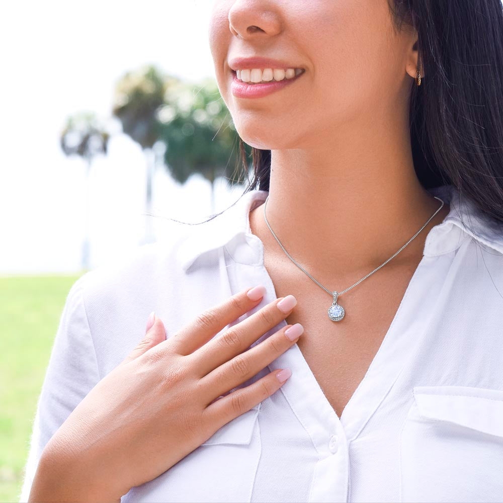Any Occasion Son to Mother Gift | You are truly cherished | Cushion Cut Pendant Necklace