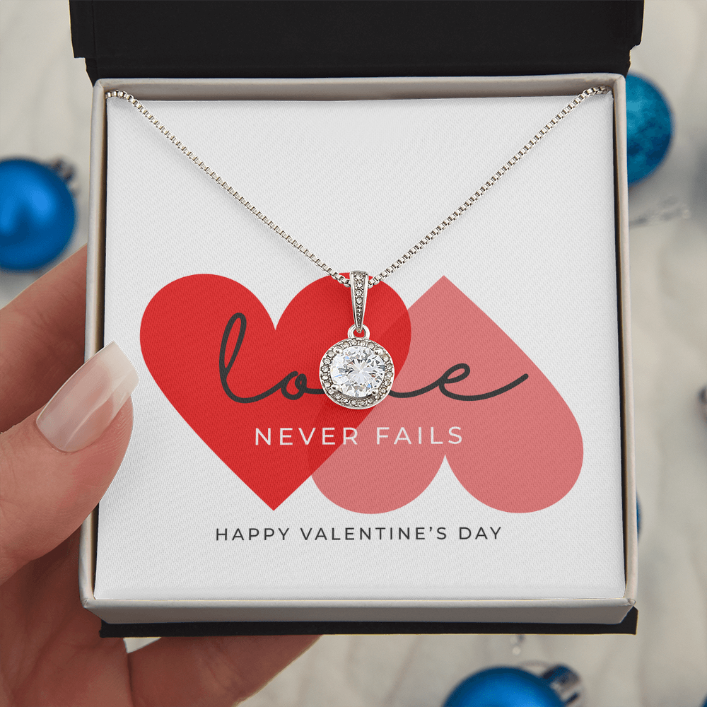 Love Never Fails Jewelry Message Card | Valentine's Day Gift for Her