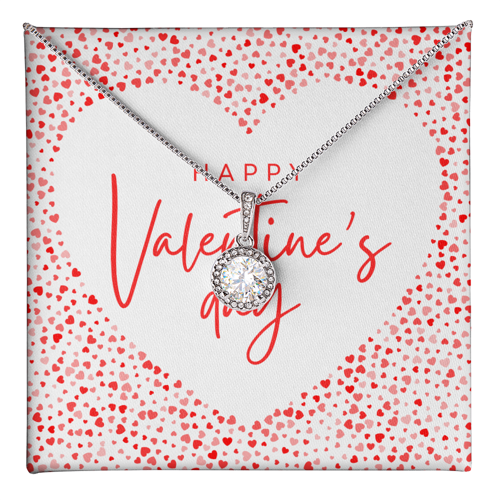 Valentine's Day Message Jewelry Card | Cushion-Cut  Necklace | Gift for Her