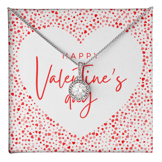 Valentine's Day Message Jewelry Card | Cushion-Cut  Necklace | Gift for Her