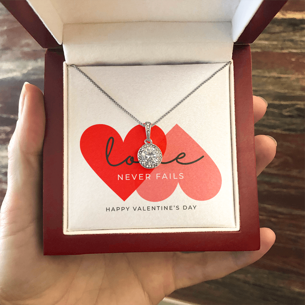 Love Never Fails Jewelry Message Card | Valentine's Day Gift for Her