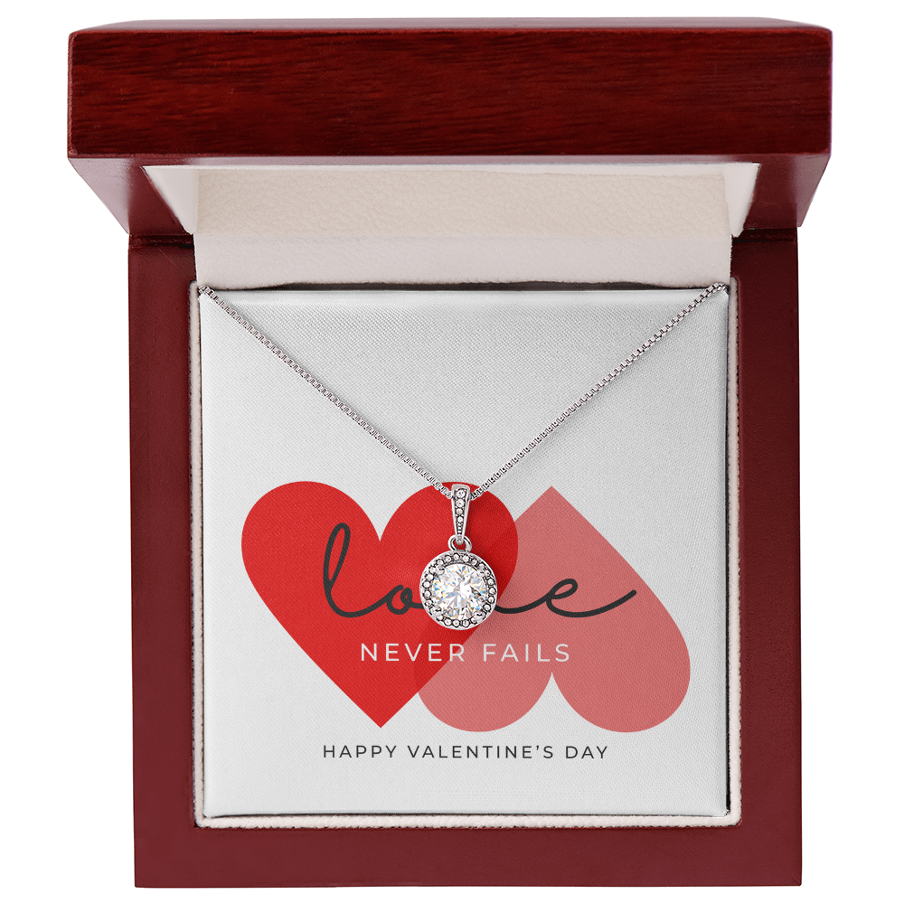 Love Never Fails Jewelry Message Card | Valentine's Day Gift for Her