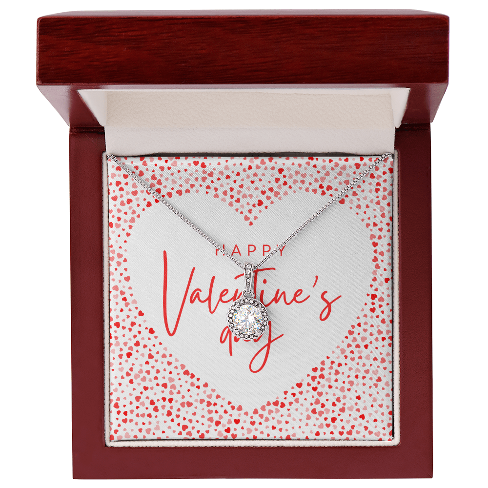 Valentine's Day Message Jewelry Card | Cushion-Cut  Necklace | Gift for Her