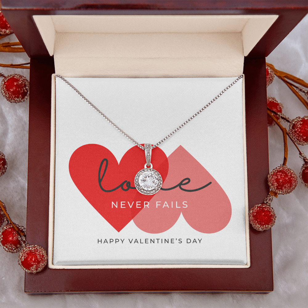 Love Never Fails Jewelry Message Card | Valentine's Day Gift for Her
