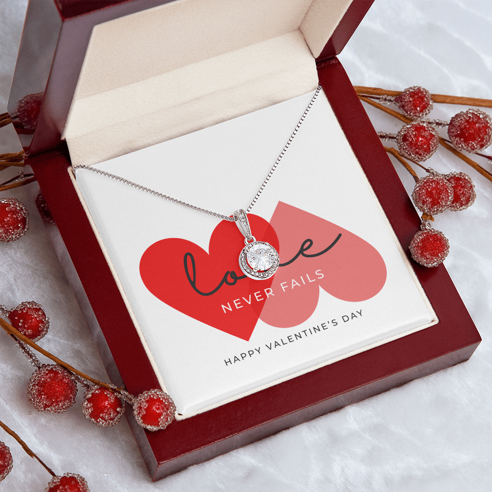 Love Never Fails Jewelry Message Card | Valentine's Day Gift for Her