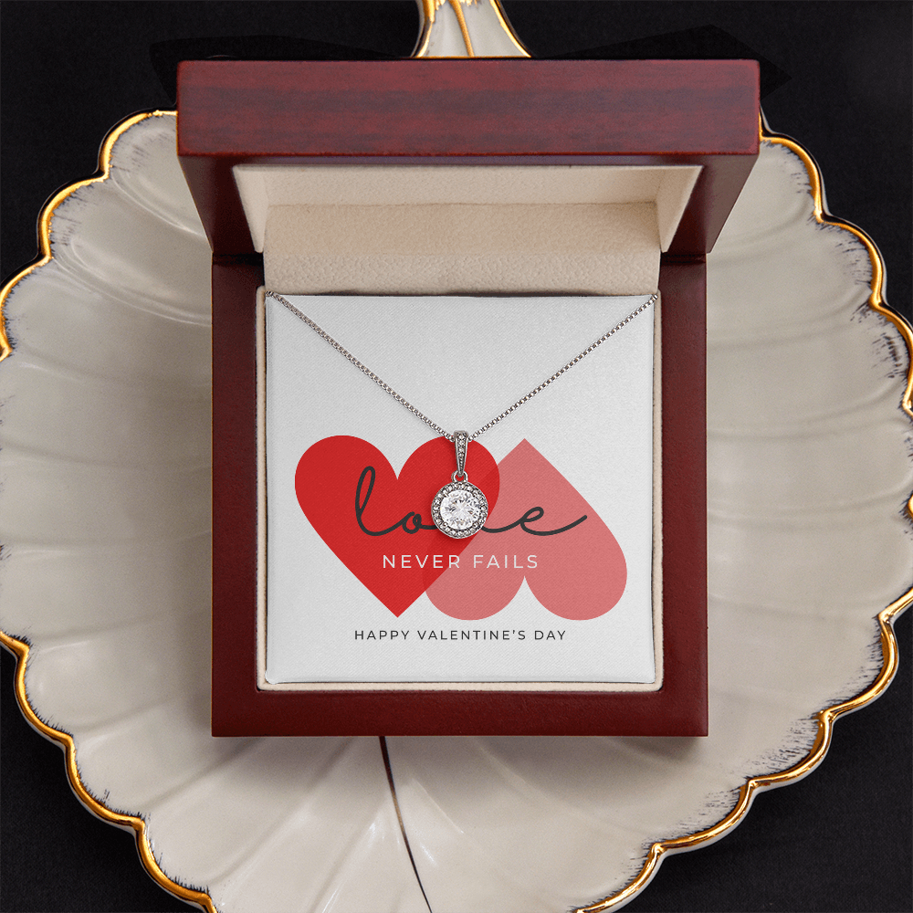 Love Never Fails Jewelry Message Card | Valentine's Day Gift for Her
