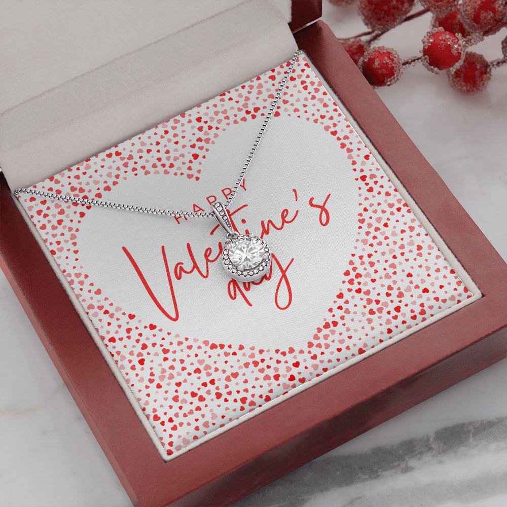 Valentine's Day Message Jewelry Card | Cushion-Cut  Necklace | Gift for Her