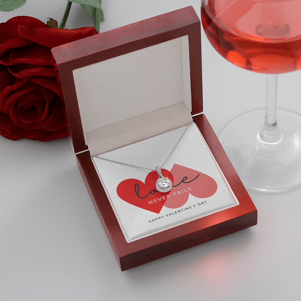Love Never Fails Jewelry Message Card | Valentine's Day Gift for Her