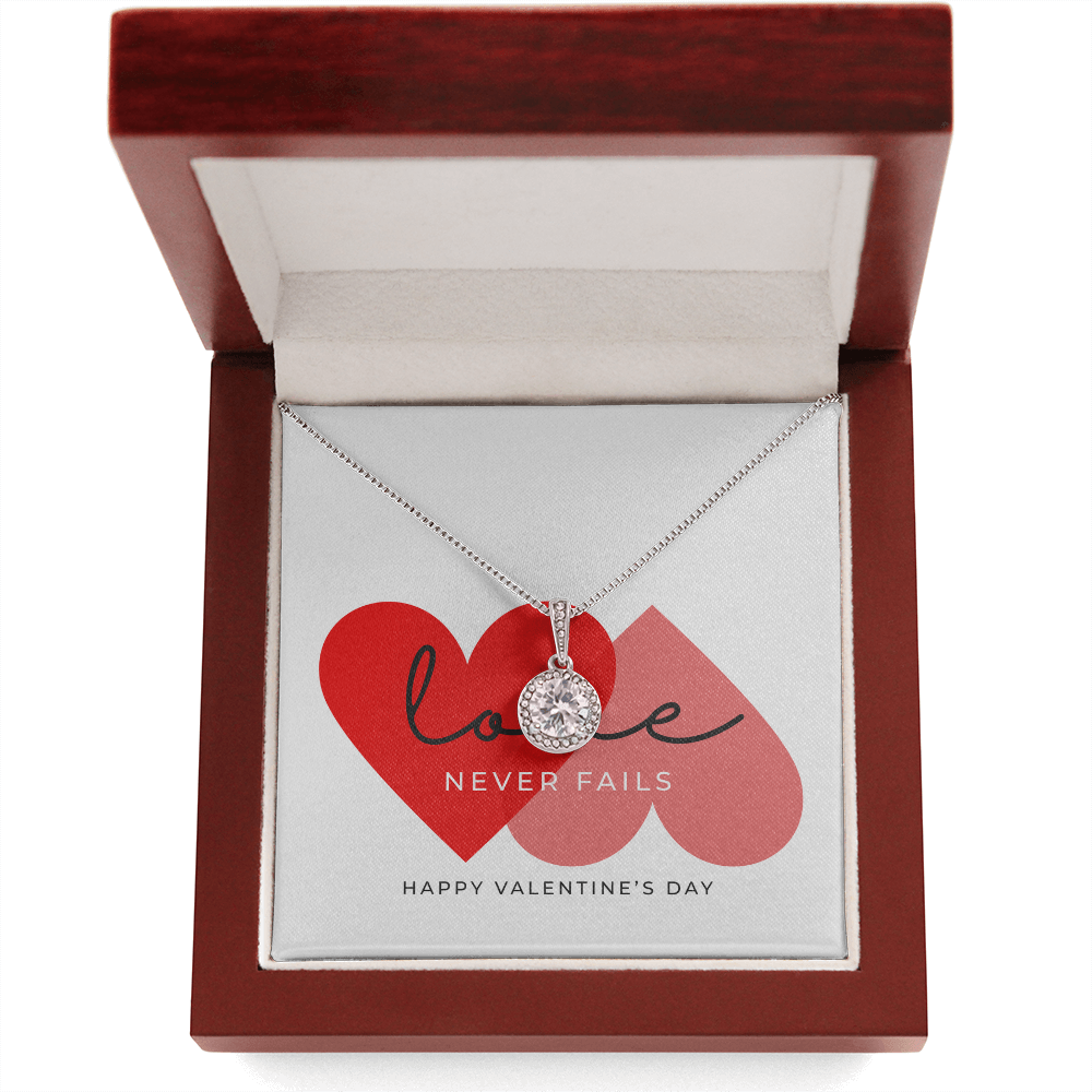 Love Never Fails Jewelry Message Card | Valentine's Day Gift for Her