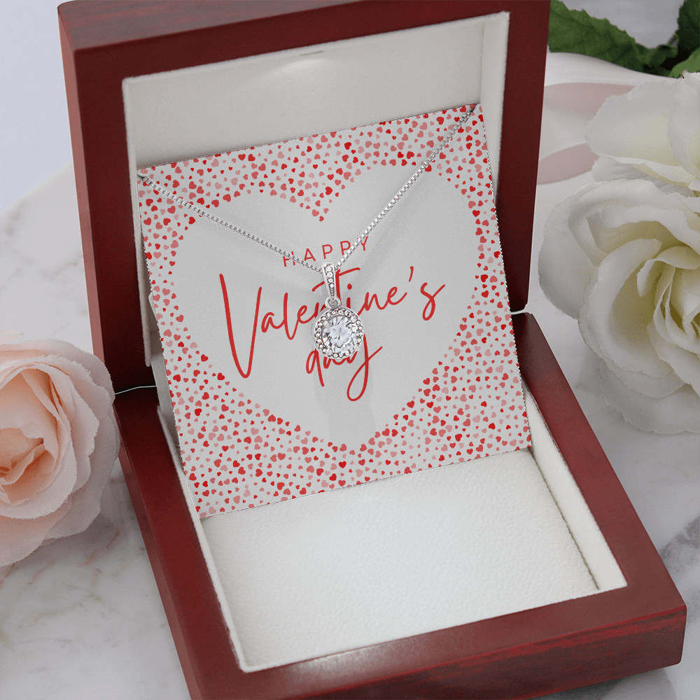 Valentine's Day Message Jewelry Card | Cushion-Cut  Necklace | Gift for Her