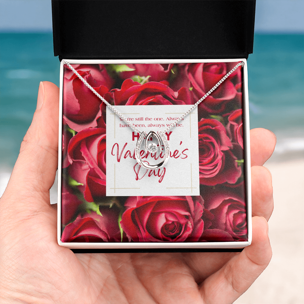 You're Still The One | Horseshoe Crystal Necklace | Valentine's Day Message Jewelry Card for Her