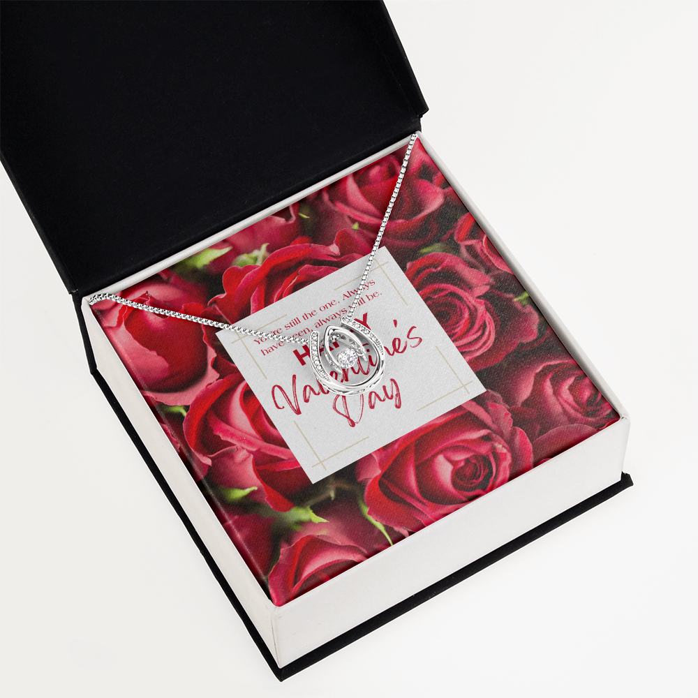 You're Still The One | Horseshoe Crystal Necklace | Valentine's Day Message Jewelry Card for Her