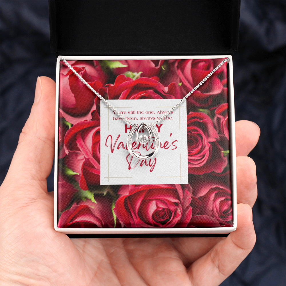 You're Still The One | Horseshoe Crystal Necklace | Valentine's Day Message Jewelry Card for Her