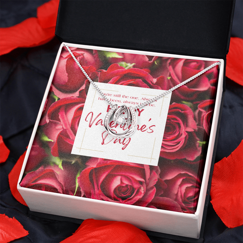 You're Still The One | Horseshoe Crystal Necklace | Valentine's Day Message Jewelry Card for Her