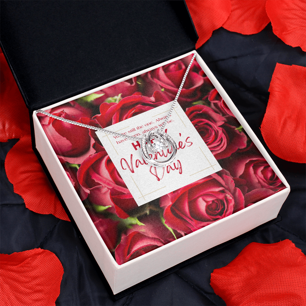 You're Still The One | Horseshoe Crystal Necklace | Valentine's Day Message Jewelry Card for Her