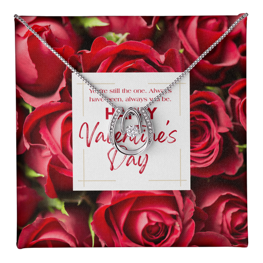 You're Still The One | Horseshoe Crystal Necklace | Valentine's Day Message Jewelry Card for Her