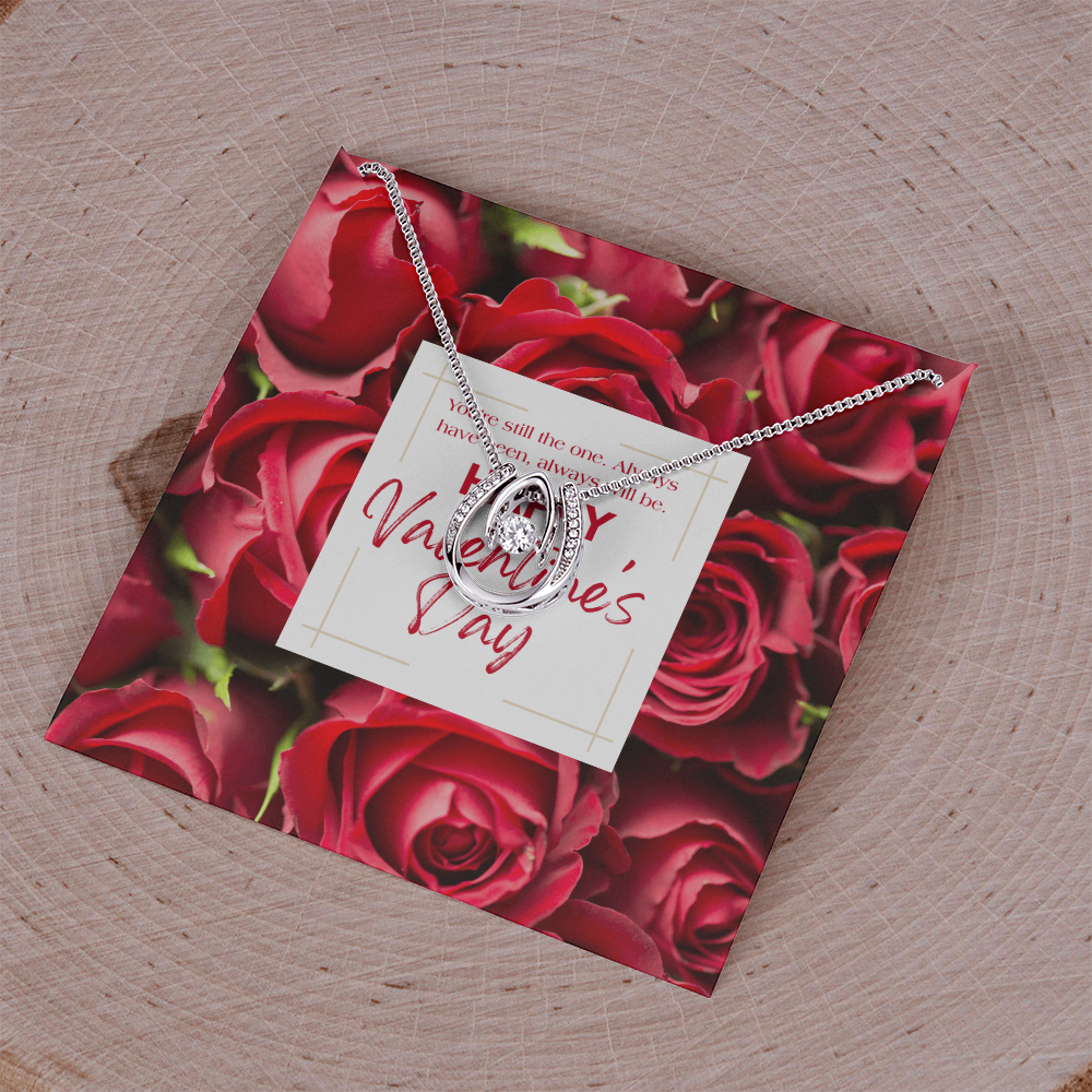You're Still The One | Horseshoe Crystal Necklace | Valentine's Day Message Jewelry Card for Her