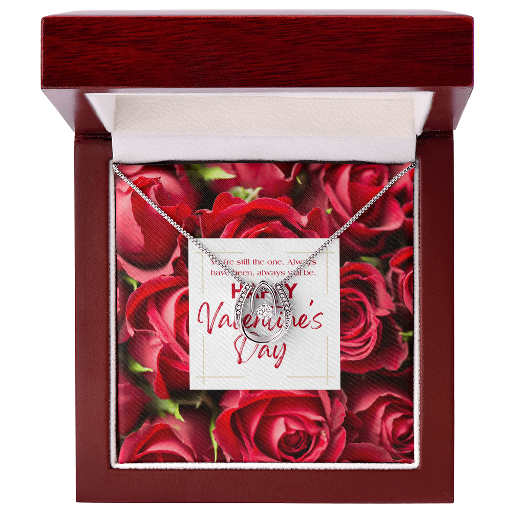 You're Still The One | Horseshoe Crystal Necklace | Valentine's Day Message Jewelry Card for Her