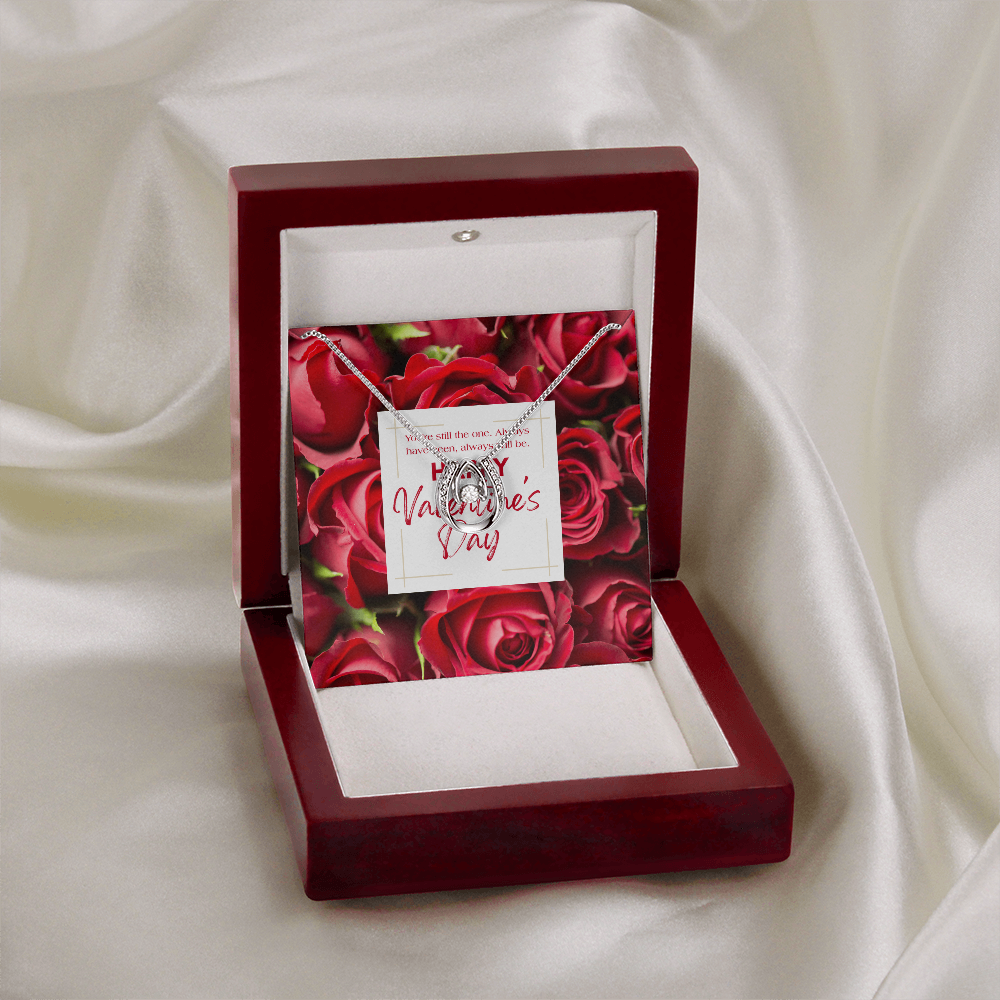 You're Still The One | Horseshoe Crystal Necklace | Valentine's Day Message Jewelry Card for Her