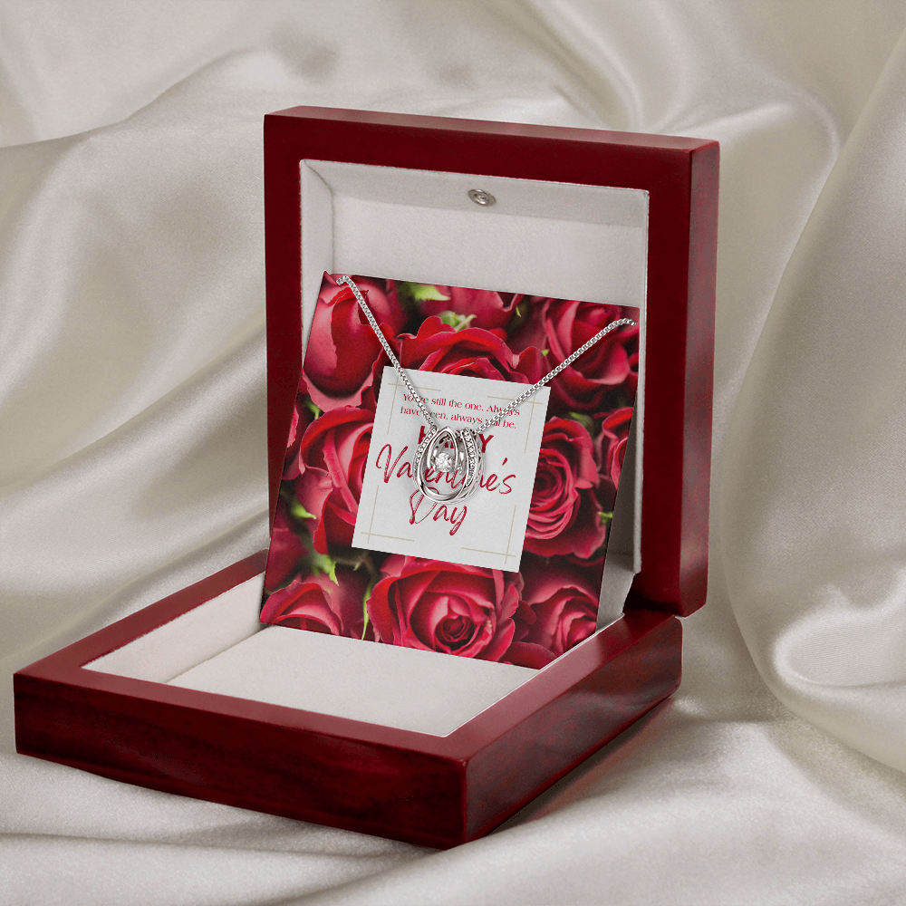 You're Still The One | Horseshoe Crystal Necklace | Valentine's Day Message Jewelry Card for Her