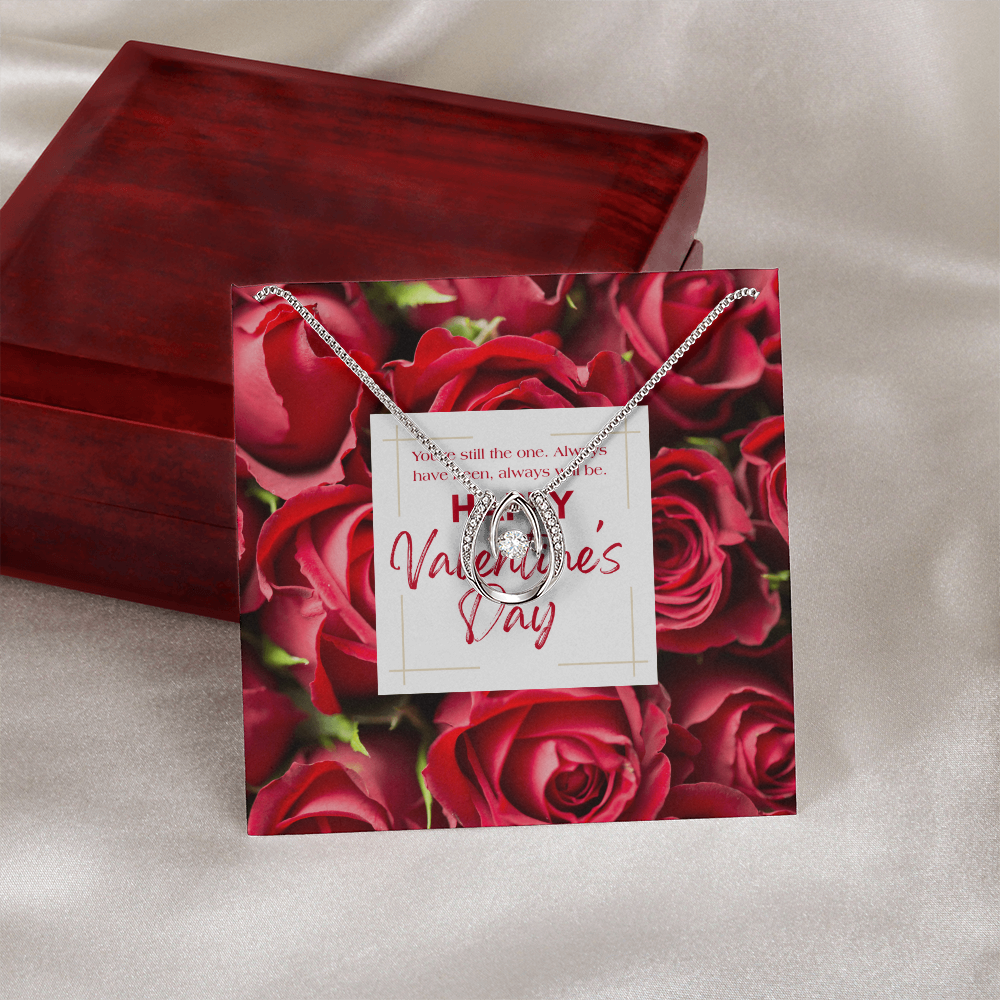 You're Still The One | Horseshoe Crystal Necklace | Valentine's Day Message Jewelry Card for Her