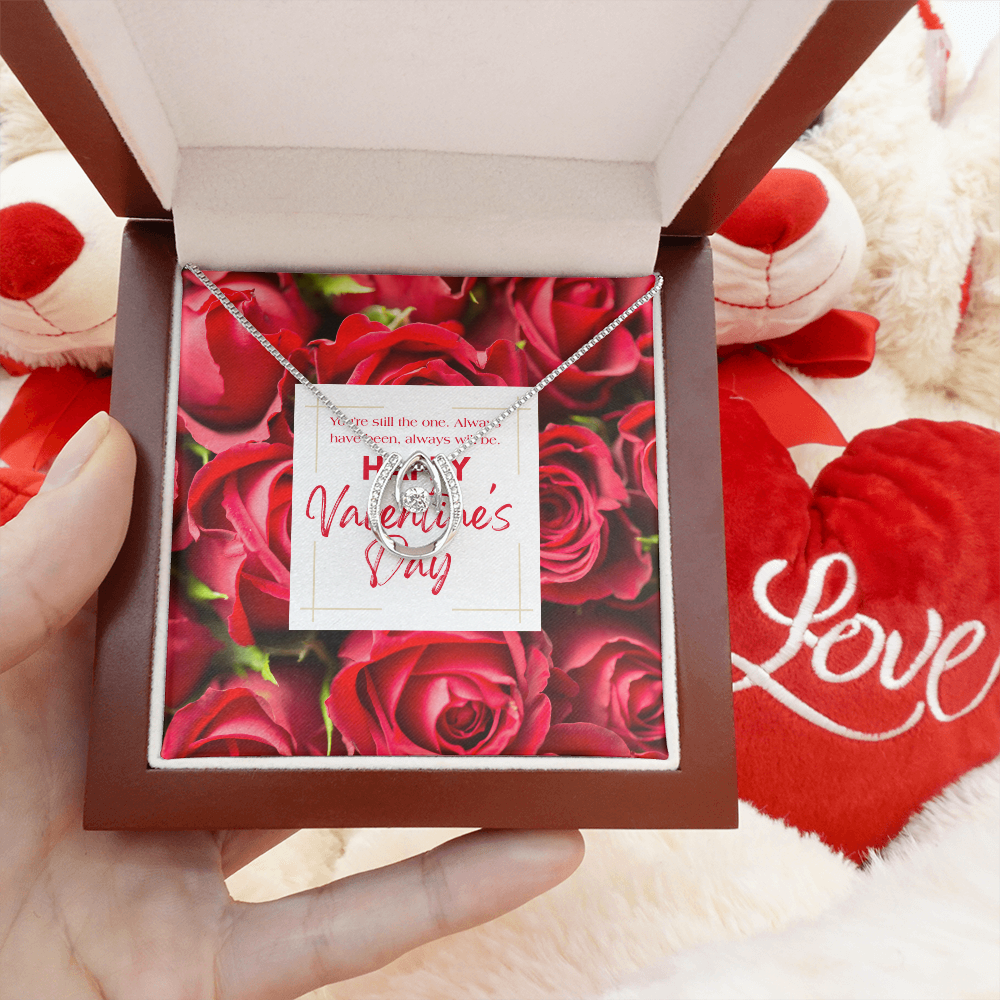 You're Still The One | Horseshoe Crystal Necklace | Valentine's Day Message Jewelry Card for Her