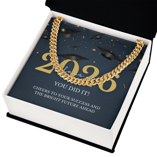 Graduation Gift for Him: Class of 2026 Cuban Link Chain
