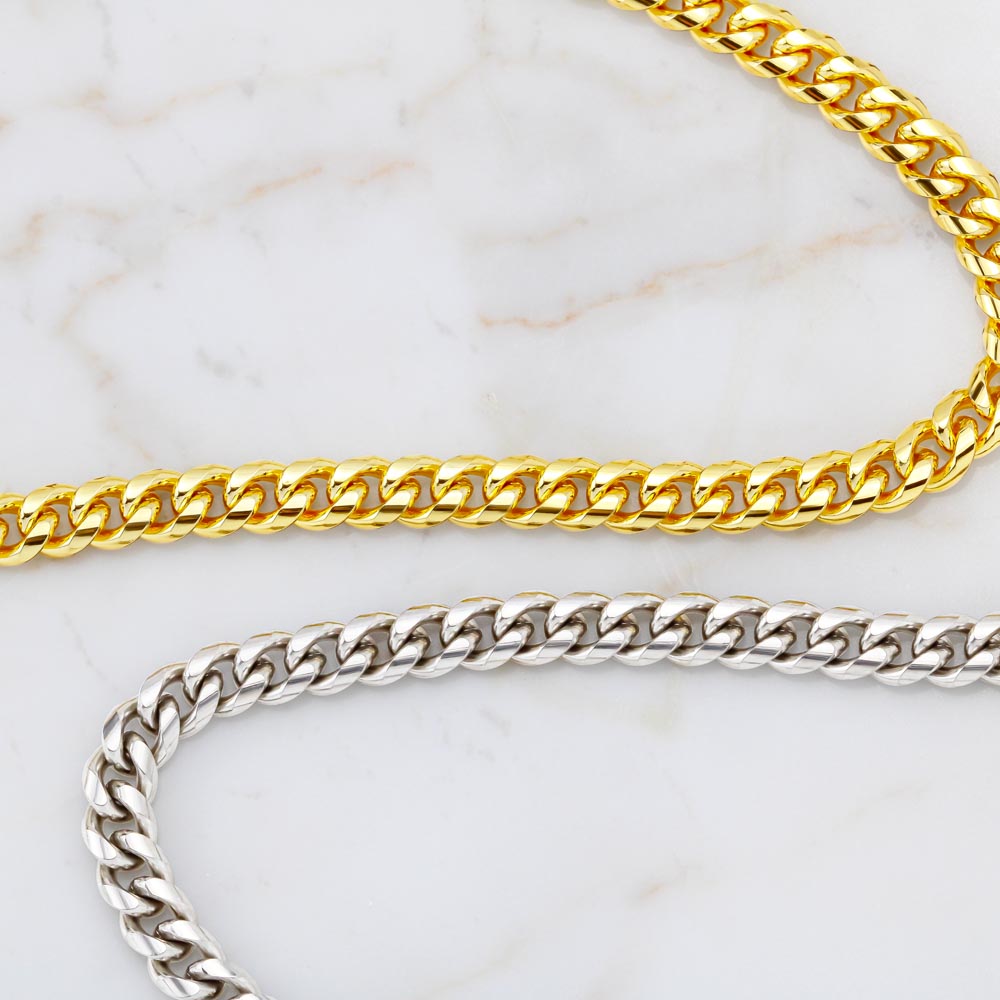 Gift for Him Valentine's Day Necklace | Cuban Link Chain | Stainless Steel or 14K Gold | Message Card for Husband Boyfriend Gift